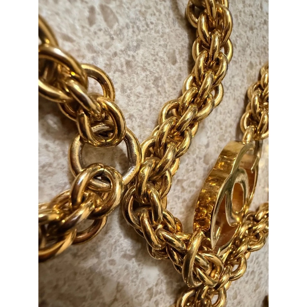 Vintage GUCCI Interlocking 70 CM GG Chain Belt Gold Tone Designer Authentic 212g - Picture 4 of 8